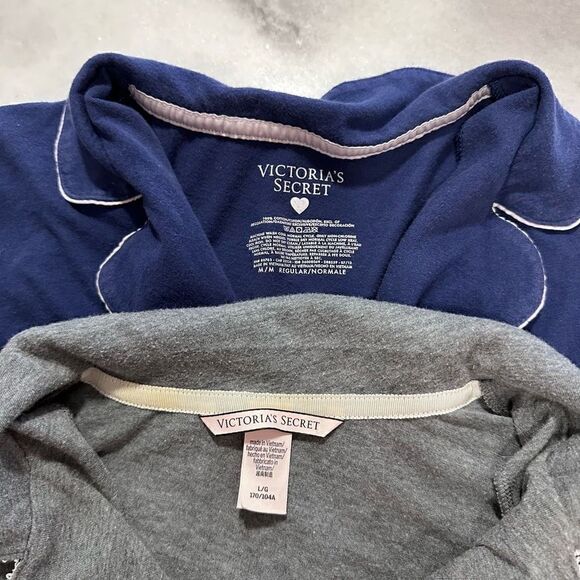 Victoria's Secret Womens Sleepwear Top Bundled Set Button Front Blue Gray L/M - Picture 3 of 3